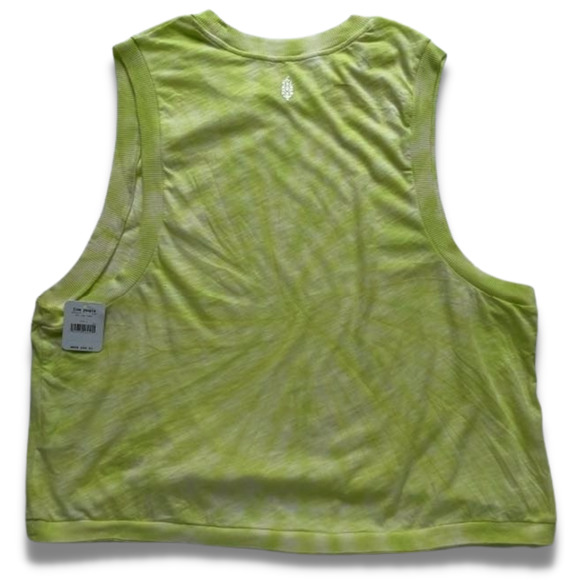 NEW Free People Love Tie Dye Crop Tank Top Key Lime Yellow Womens Size XS, L - Picture 4 of 12